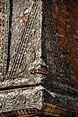 Bagan Myanmar. original stucco of the walls of Thambula Temple. 